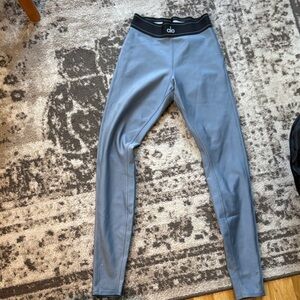 ALO Yoga Blue airlift leggings with Black Waistband